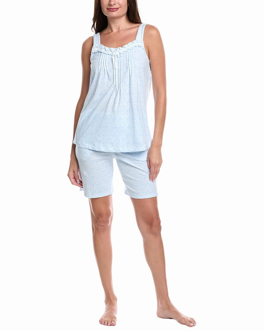 Carole Hochman 2pc Top & Short Bermuda Sleep Set Lightweight Construction stain resistant coating