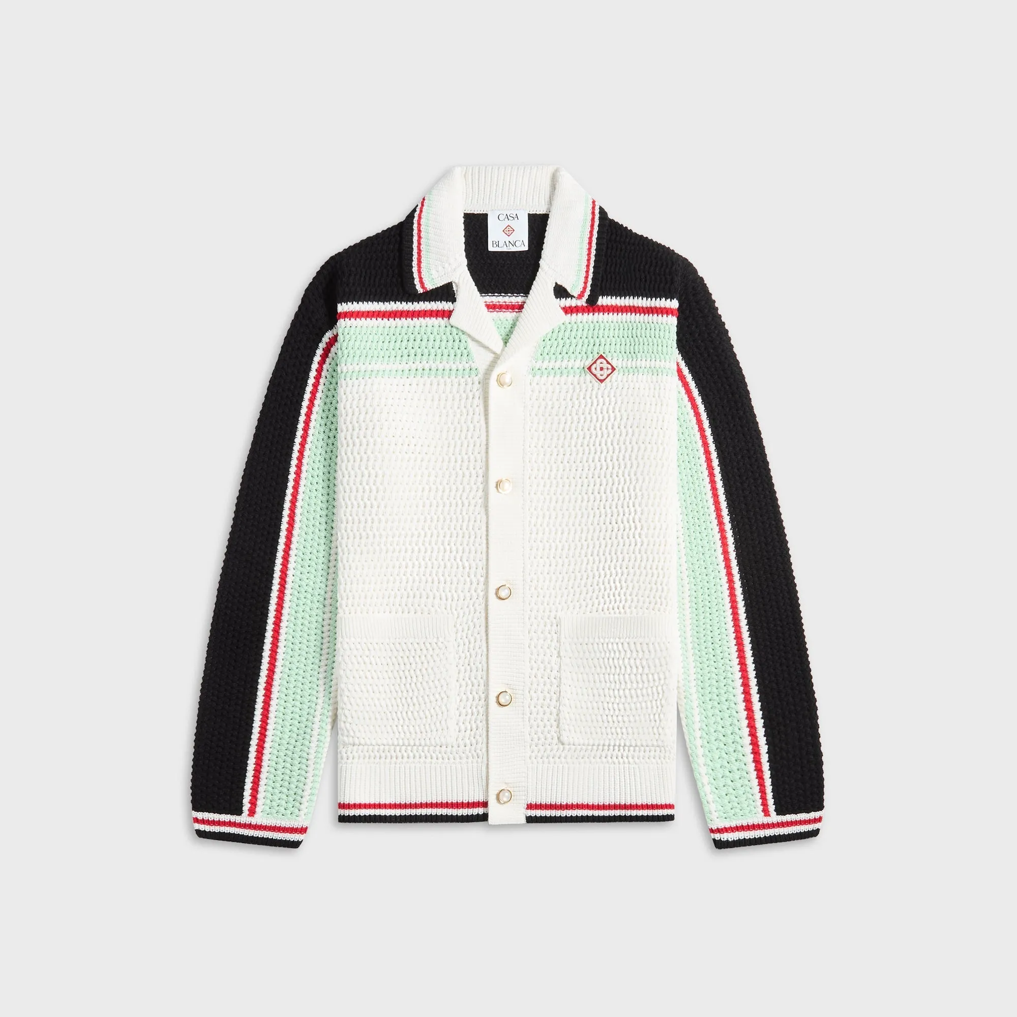 Casablanca Faux Crochet Shirt - Black / Multi High-End Look