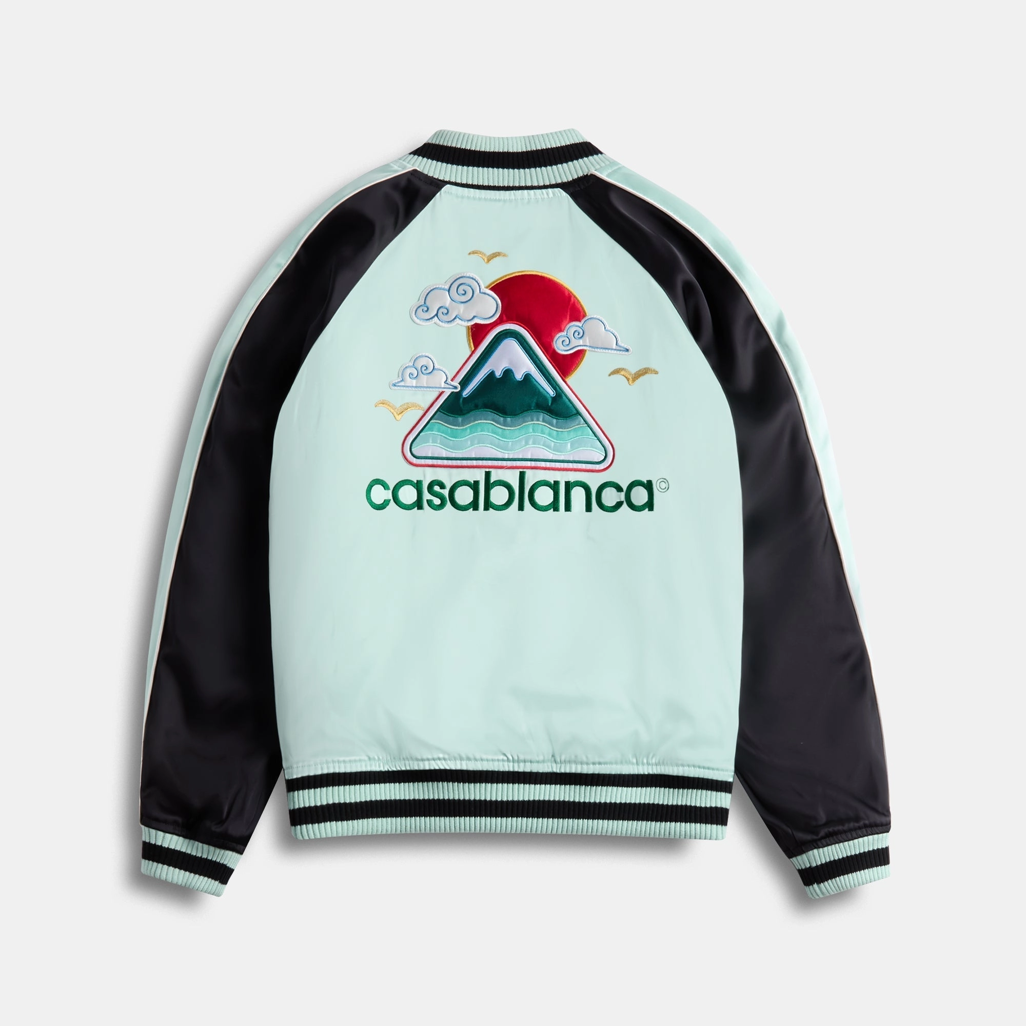 Noise Free Zipper Casablanca Bomber Jacket - Satin Mint