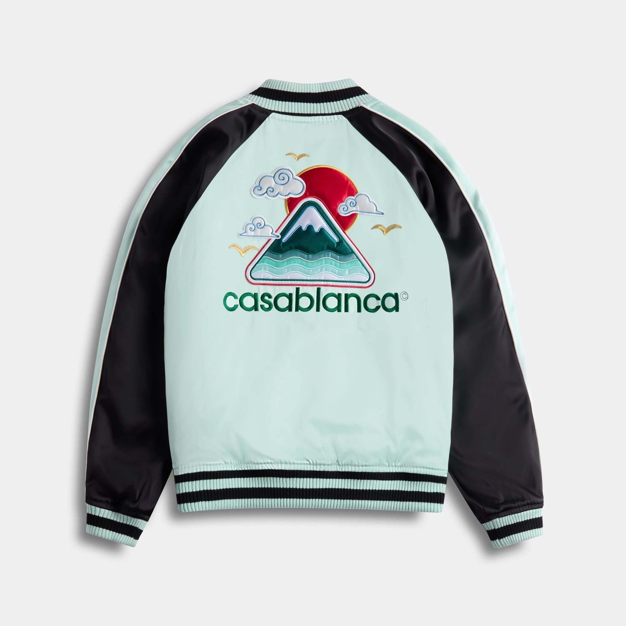 Microfiber Shell Casablanca Bomber Jacket - Satin Mint