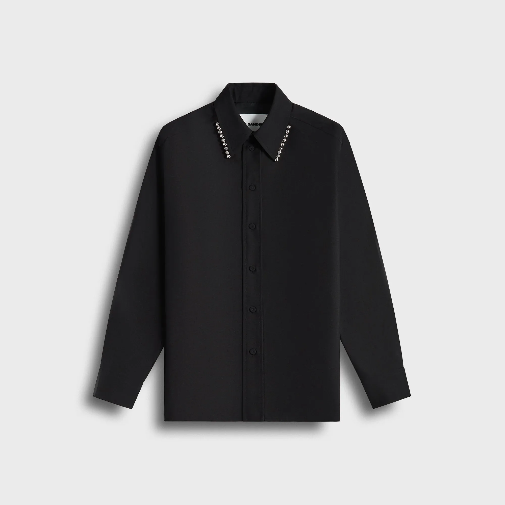 Autumn Look Printed Pattern Jil Sander Ball Studs Shirt ?C Black