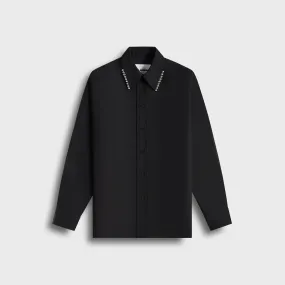 Jil Sander Ball Studs Shirt ?C Black Non Iron Fabric