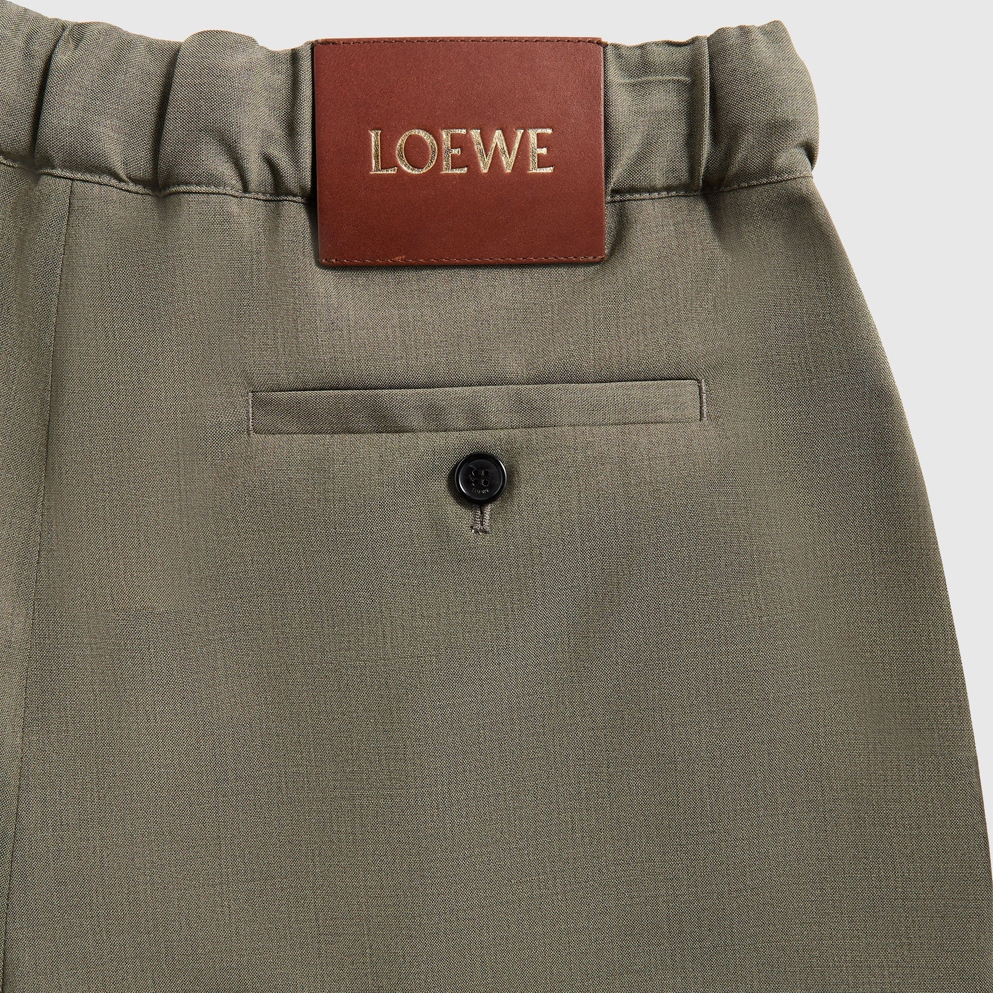 Simple and Cozy Comfortable Layers Loewe Drawstring Trousers - Khaki Green