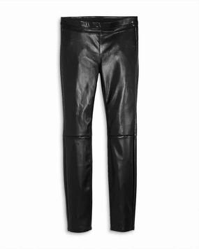 Reinforced Seams Girls' Faux Leather Pants - Big Kid Black
