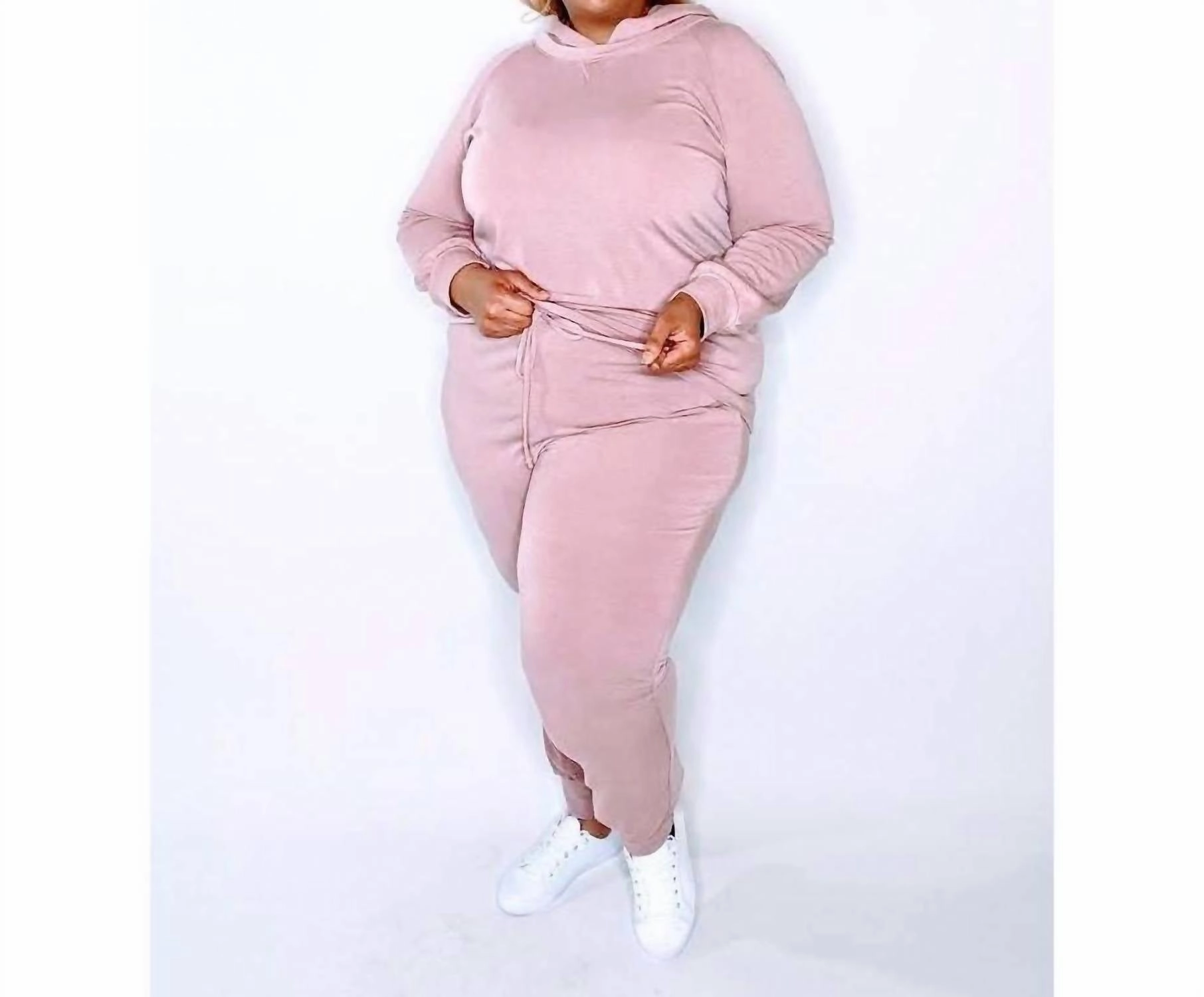 Casual Jogger Set In Mauve Easy Care Material