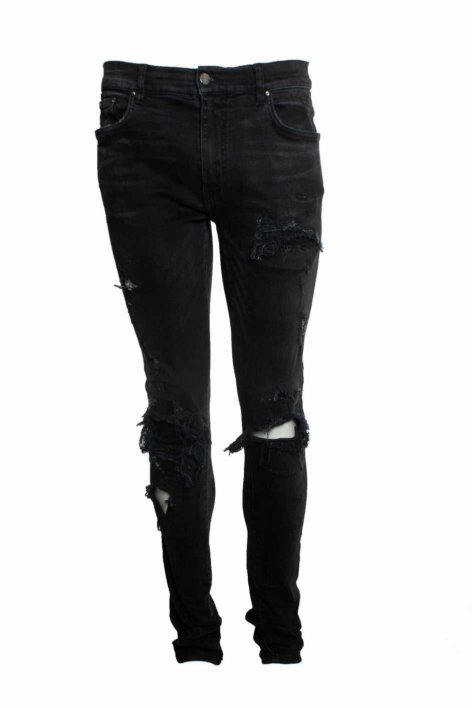 black distressed jeans Anti Sagging Technology