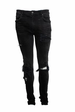 black distressed jeans Anti Sagging Technology