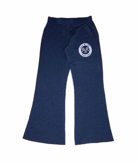 Yoga Ready Flexible Fabric Girl's Preppy Tennis Club Flare Pants In Navy