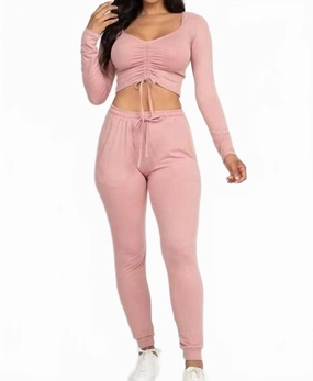 Catchin Flights Set In Pink Eco Friendly Dye Relaxed Fit Design