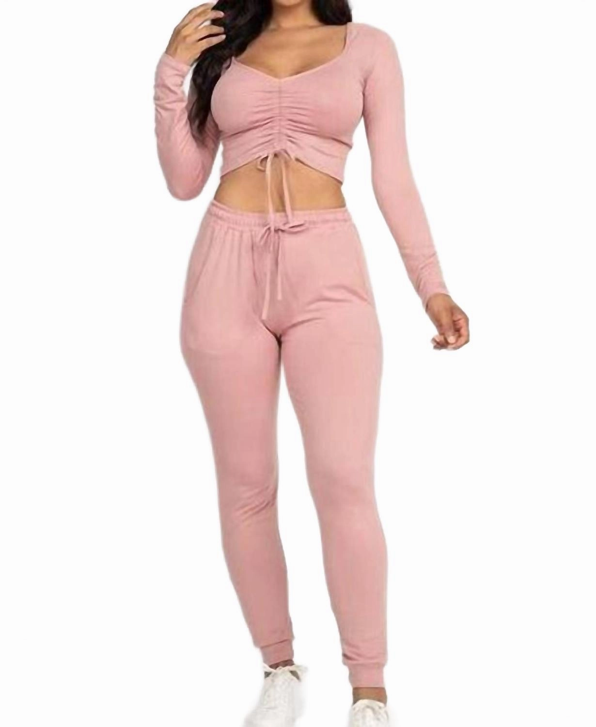MotionAdaptive Fit Double Layered Hem Catchin Flights Set In Pink