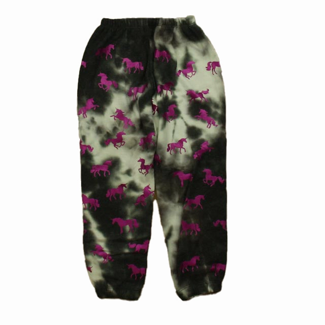 Chaser Girls Black | White Purple Unicorns Casual Pants Outdoor Use