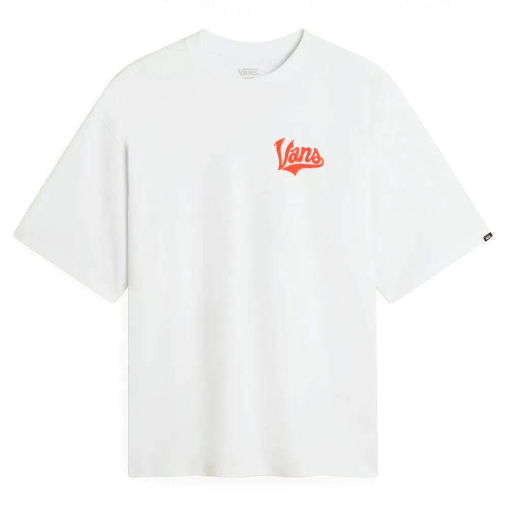 Garment Dyed Technique Floral Print Vans Linea Loose T-shirt - White