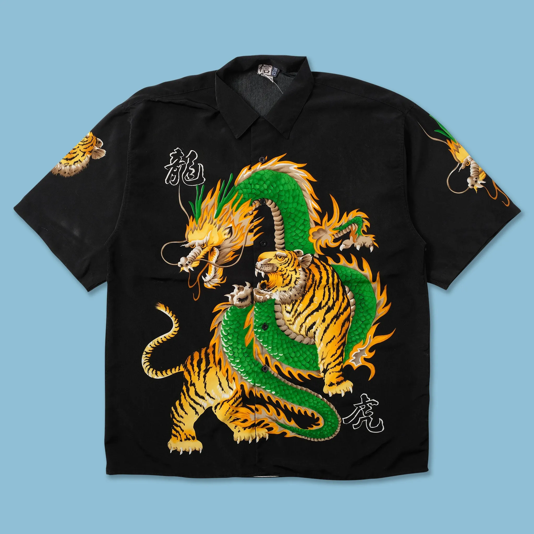 Y2K Dragon Tiger Shirt XXL Versatile Style stain resistant coating