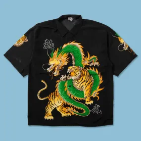 Y2K Dragon Tiger Shirt XXL Versatile Style stain resistant coating
