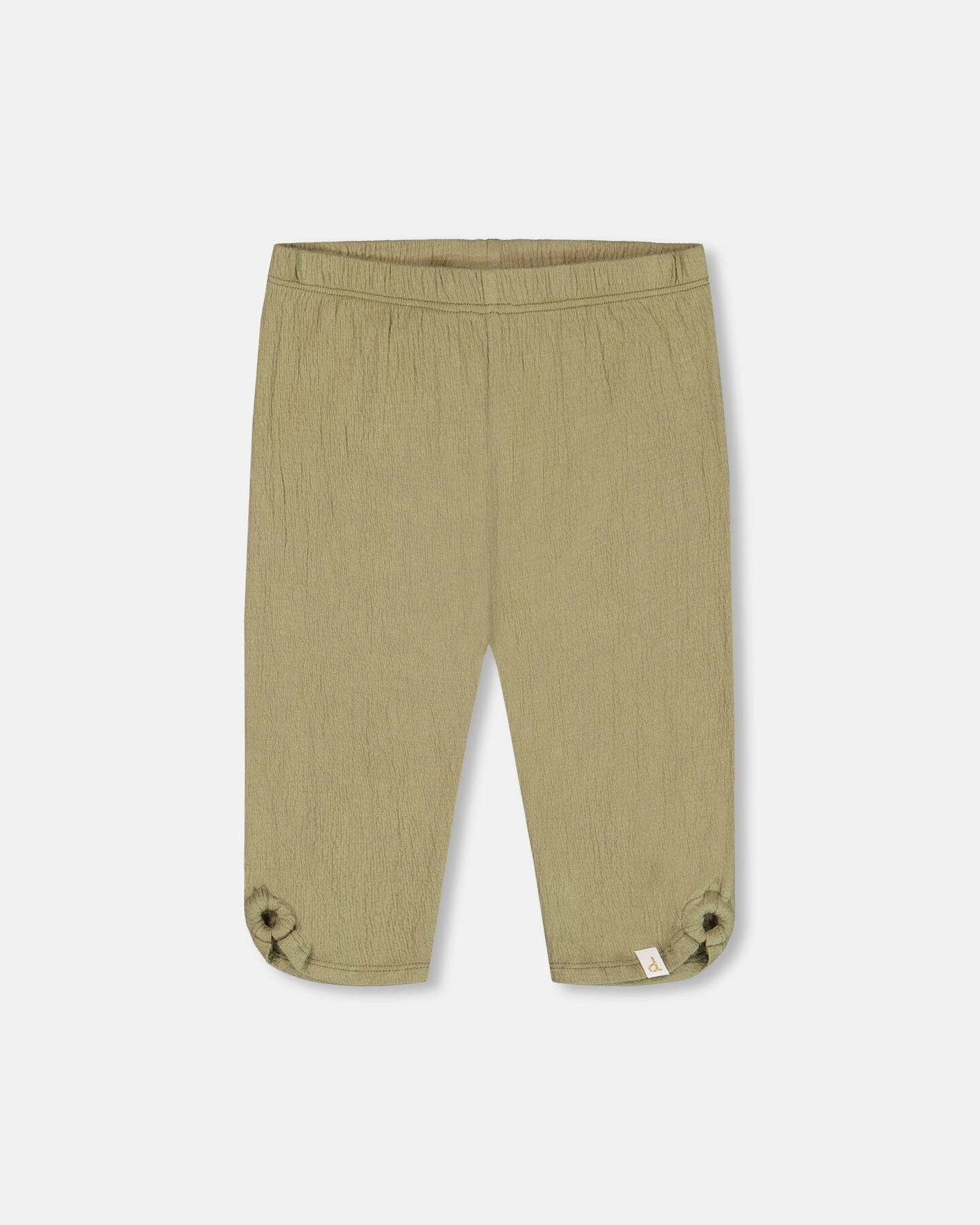 Cozy and Relaxed Crinkle Jersey Capri Legging Olive Green