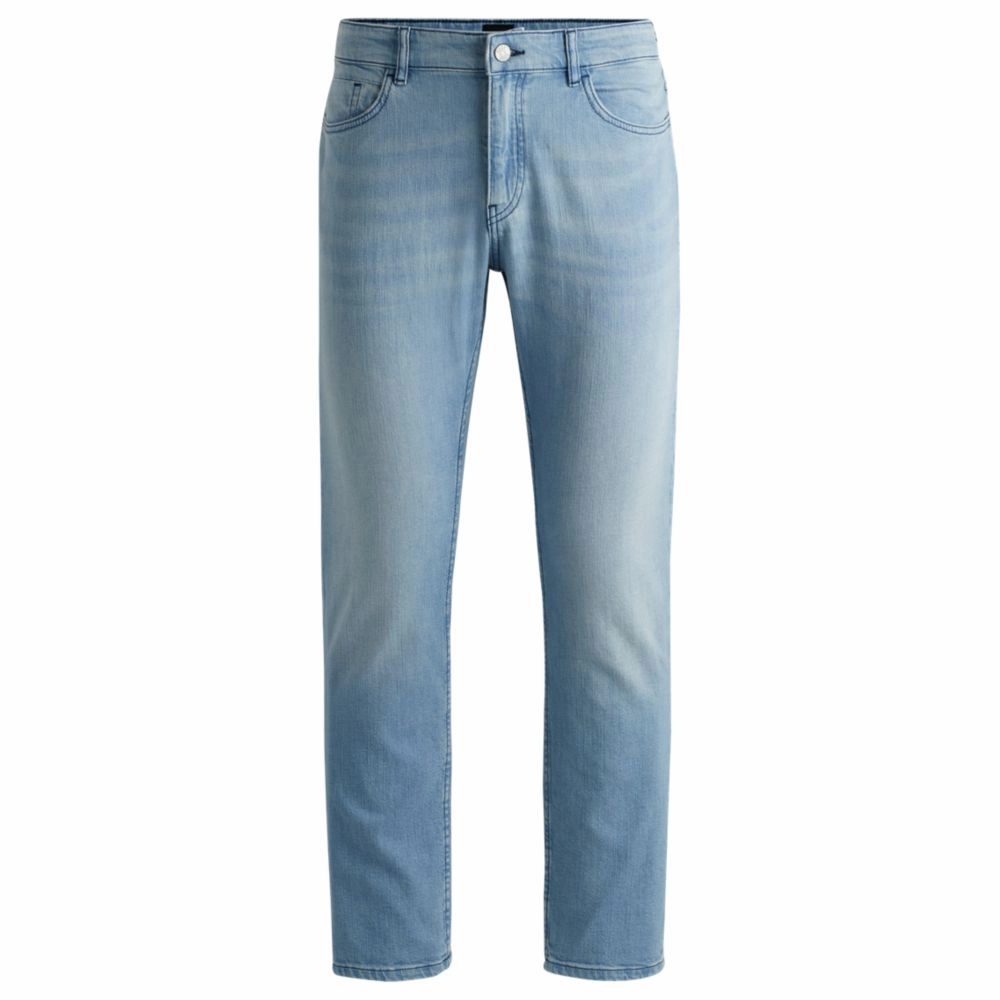 Slim-fit jeans in blue mechanical-stretch denim Comfort Stretch Weave