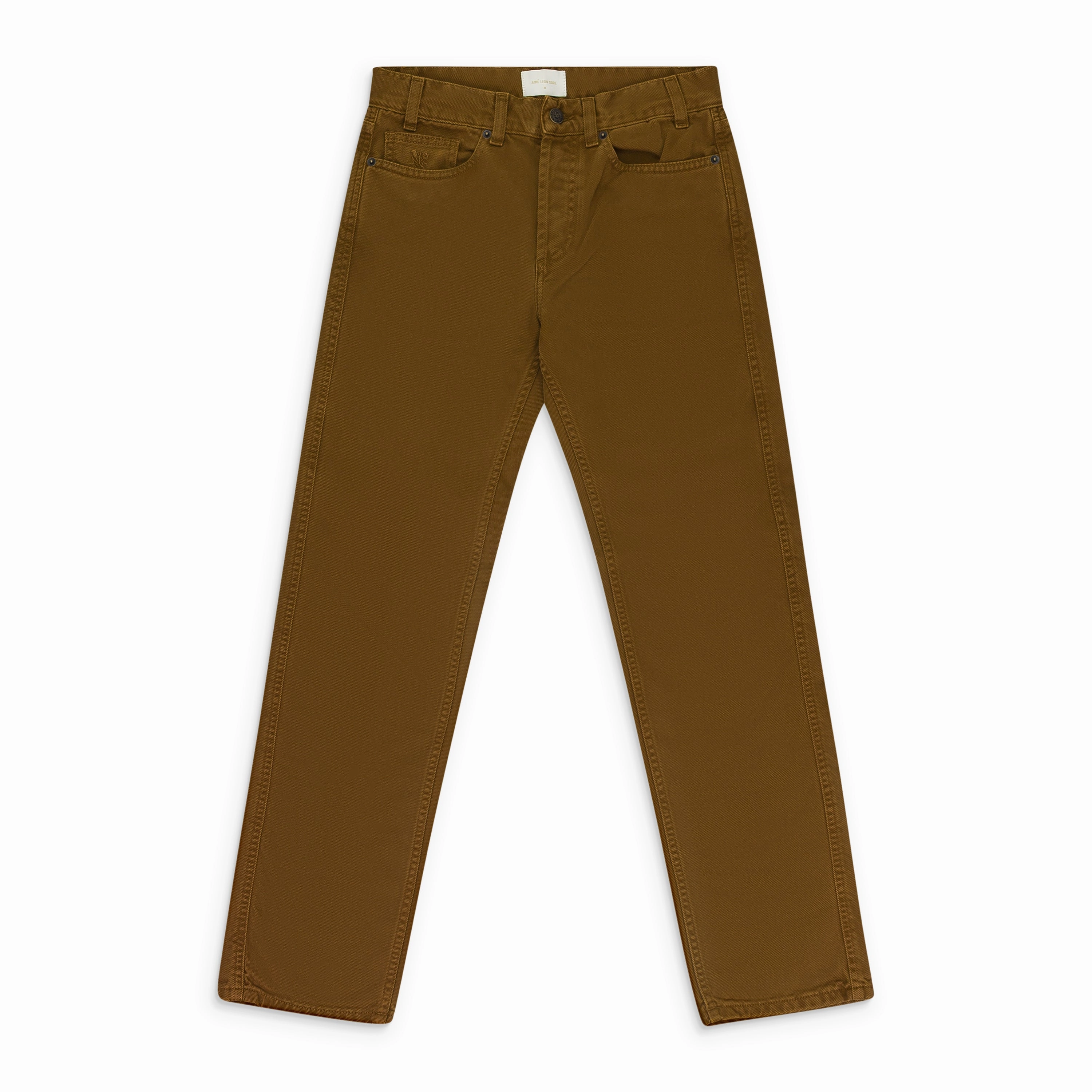 Rugged Feel BROWN GARMENT DYED STRAIGHT FIT DENIM