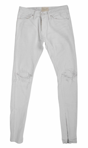 Fear Of God 'Fourth Collection' Distressed Jeans - White Year Round Piece Softened Denim Material