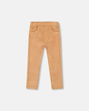 FunctionalZipper Stretch Suede Treggings Light Pecan Brown