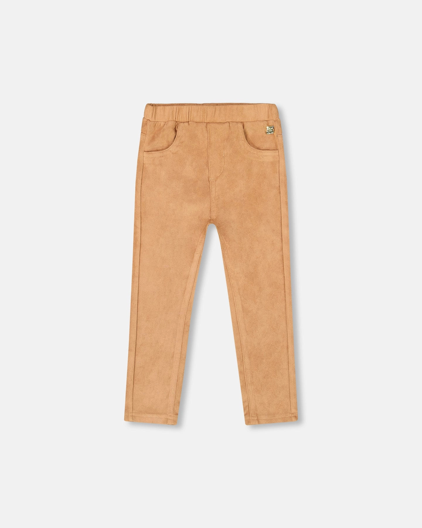 Stretch Suede Treggings Light Pecan Brown Flexible Leg