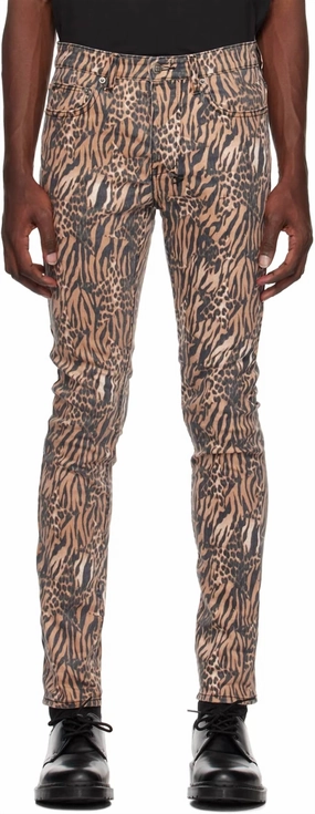 Barrel Leg Construction Chitch Zoo Animal Print Jeans In Leopard
