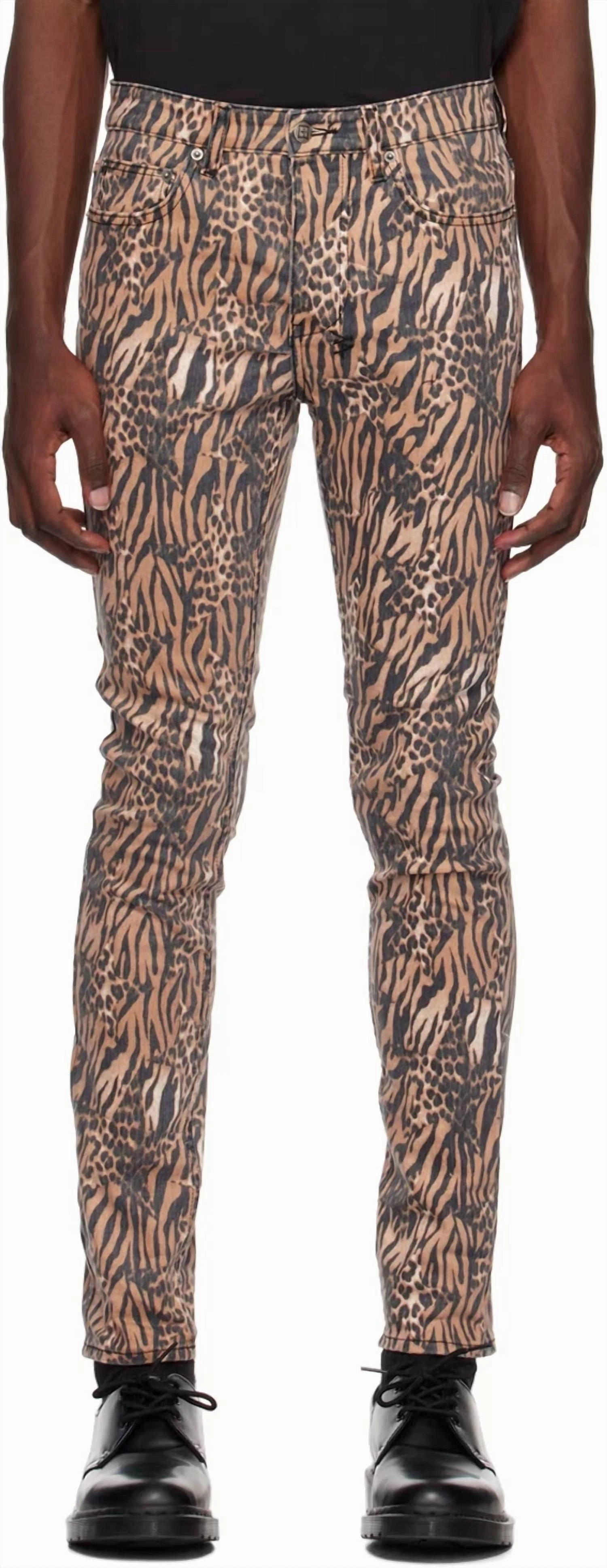 Barrel Leg Construction Chitch Zoo Animal Print Jeans In Leopard