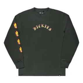 Multi Directional Stretch Cozy Vibe Dickies x Spitfire Kids Long Sleeve T-shirt - Olive Green