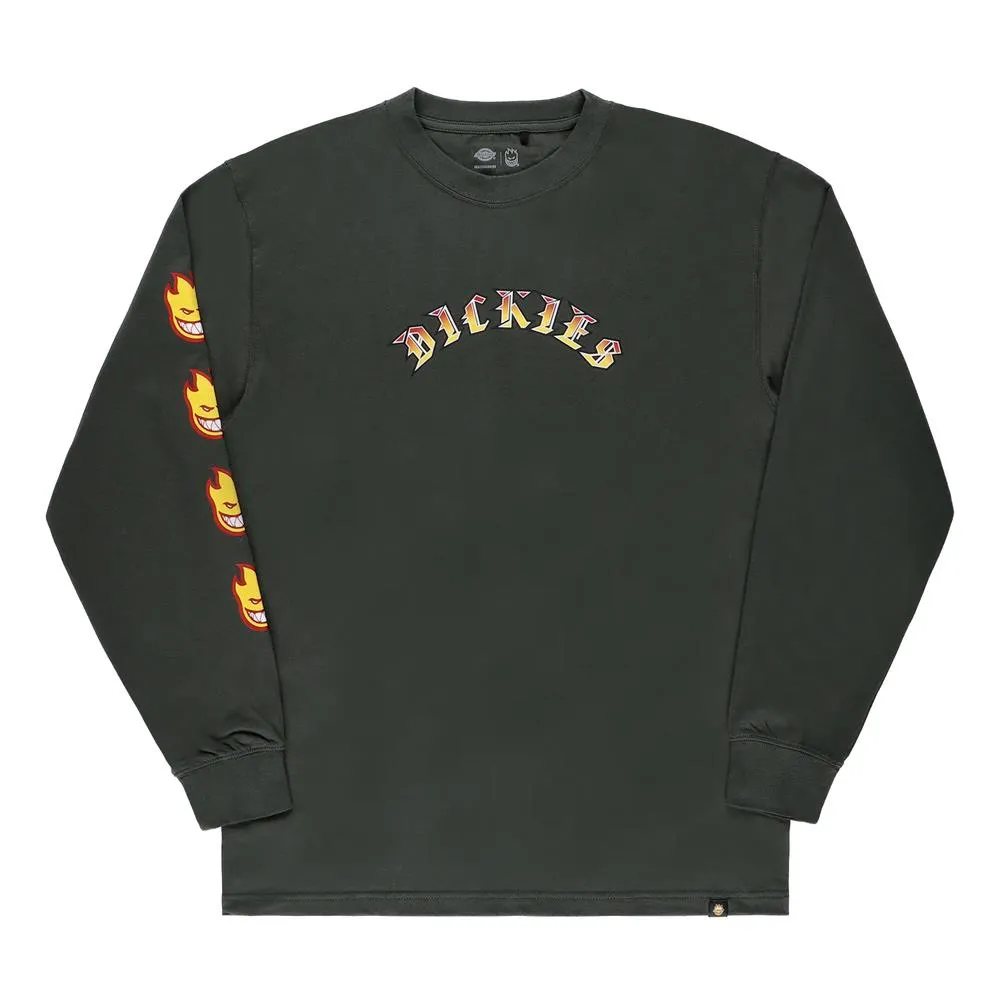 Dickies x Spitfire Kids Long Sleeve T-shirt - Olive Green Sublimation Resistant Fabric VintageWashEffect