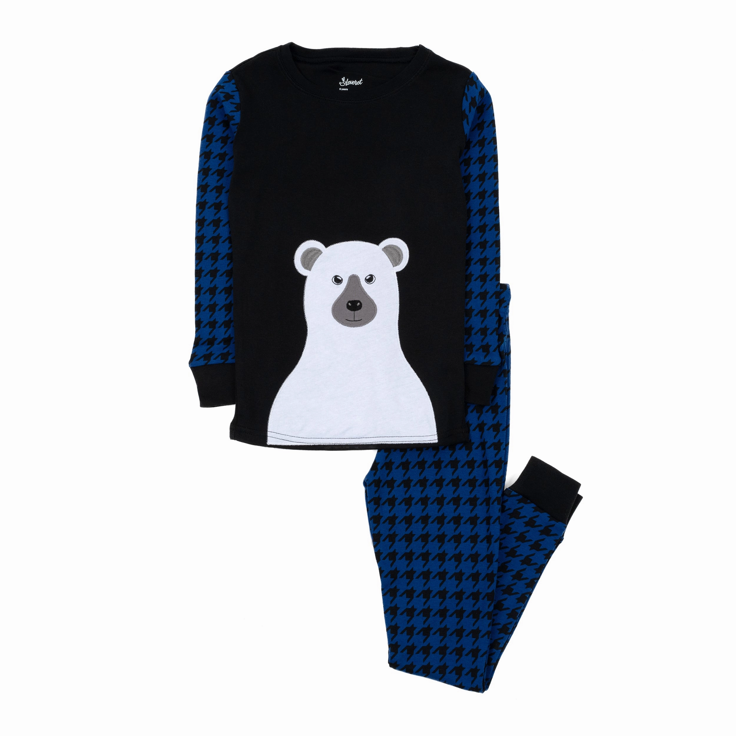 Christmas Kids Two Piece Cotton Pajamas Full Bear Versatile Layering hypoallergenic material