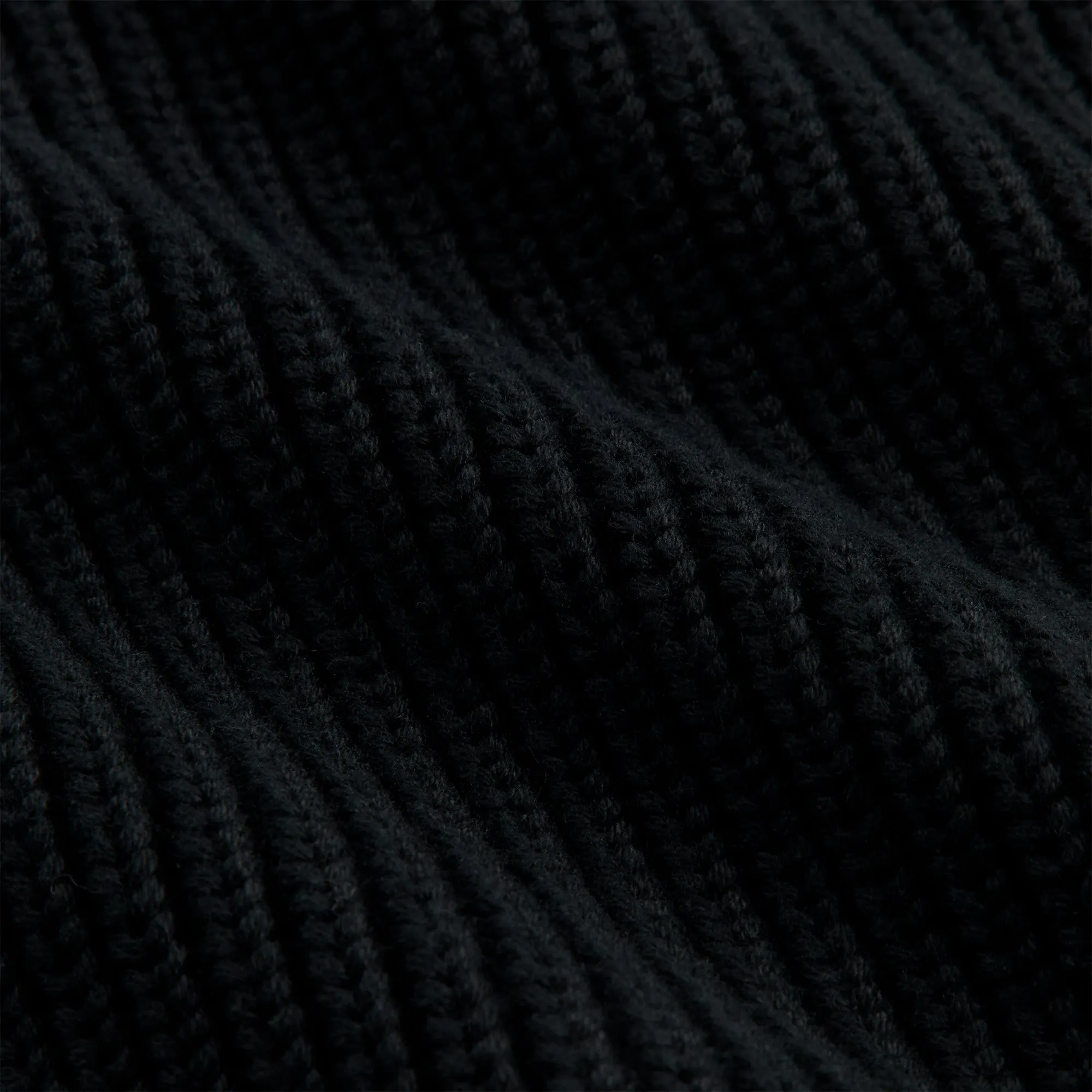 Bettong like Preppy Style Kith Full Zip Miles Knit Hoodie - Black
