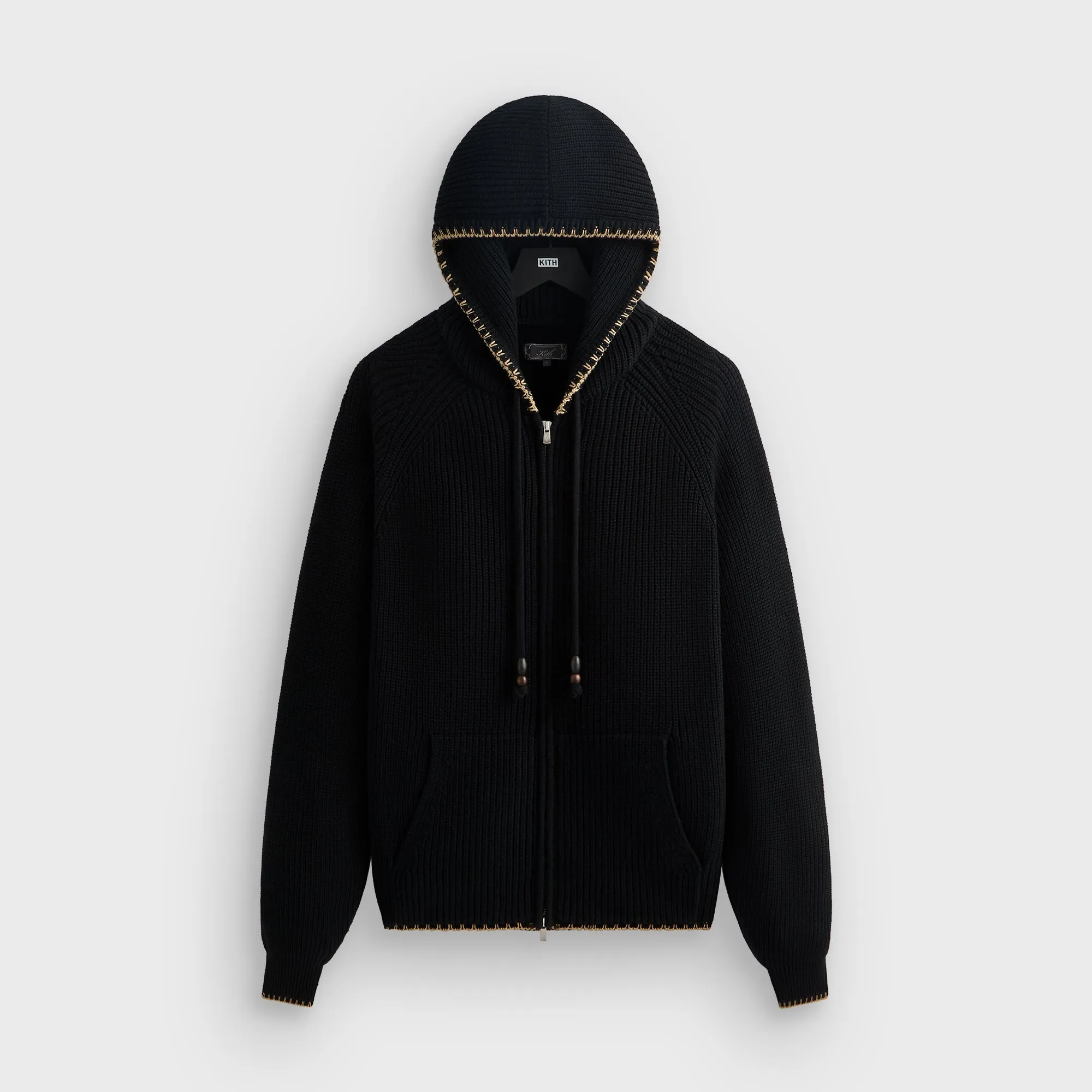 Kith Full Zip Miles Knit Hoodie - Black Color Variety