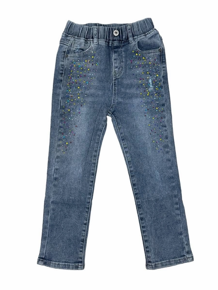 Rainbow Crystal Jeans Lined interior Stretch Ready