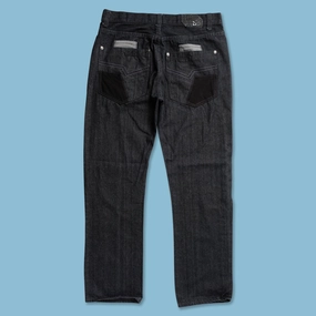 Flexible Use Reflective Trim Y2K Denim Pants 34x30