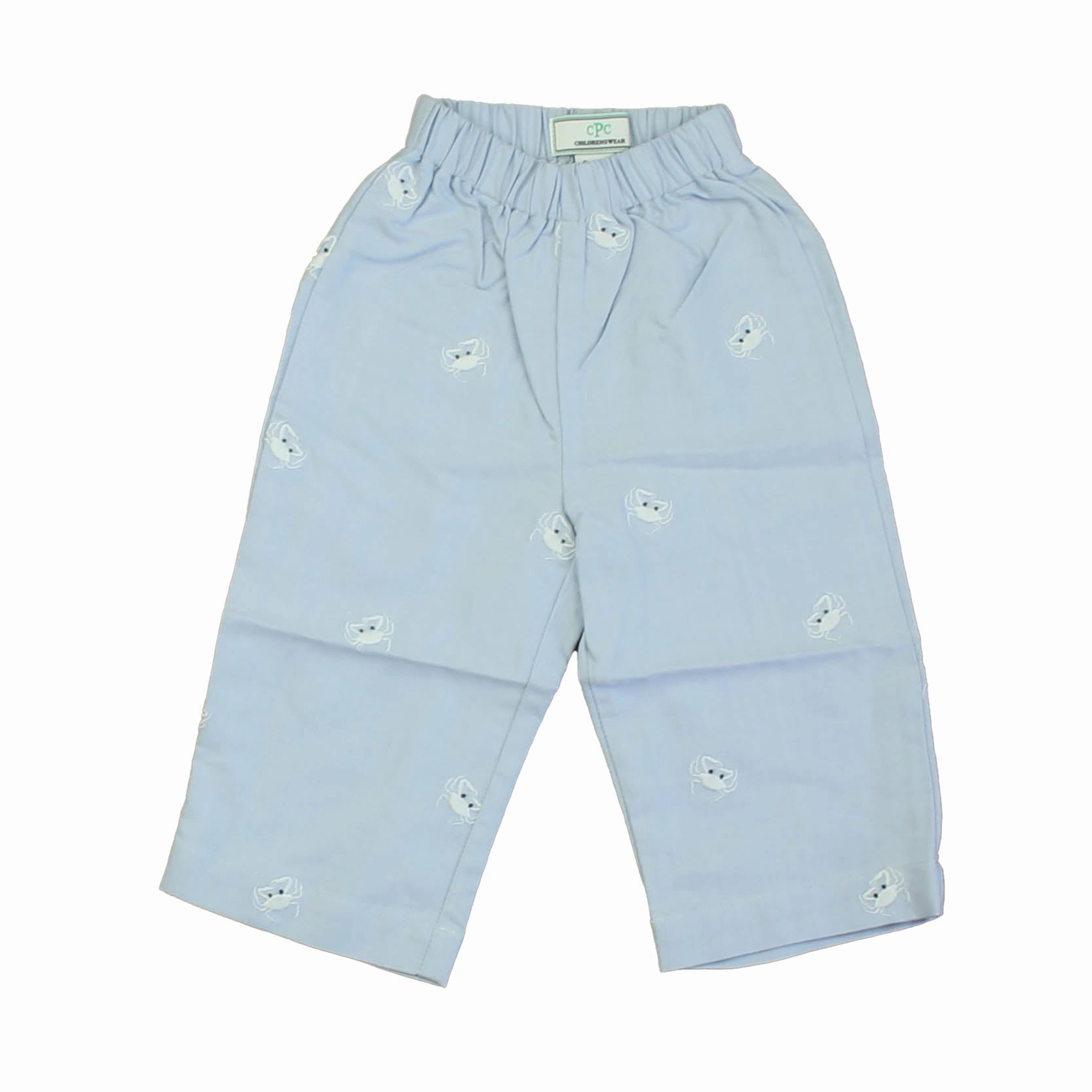 AntiStaticLining Classic Prep Boys Crabs on Blue Oxford Pants Size: 9-12 Months