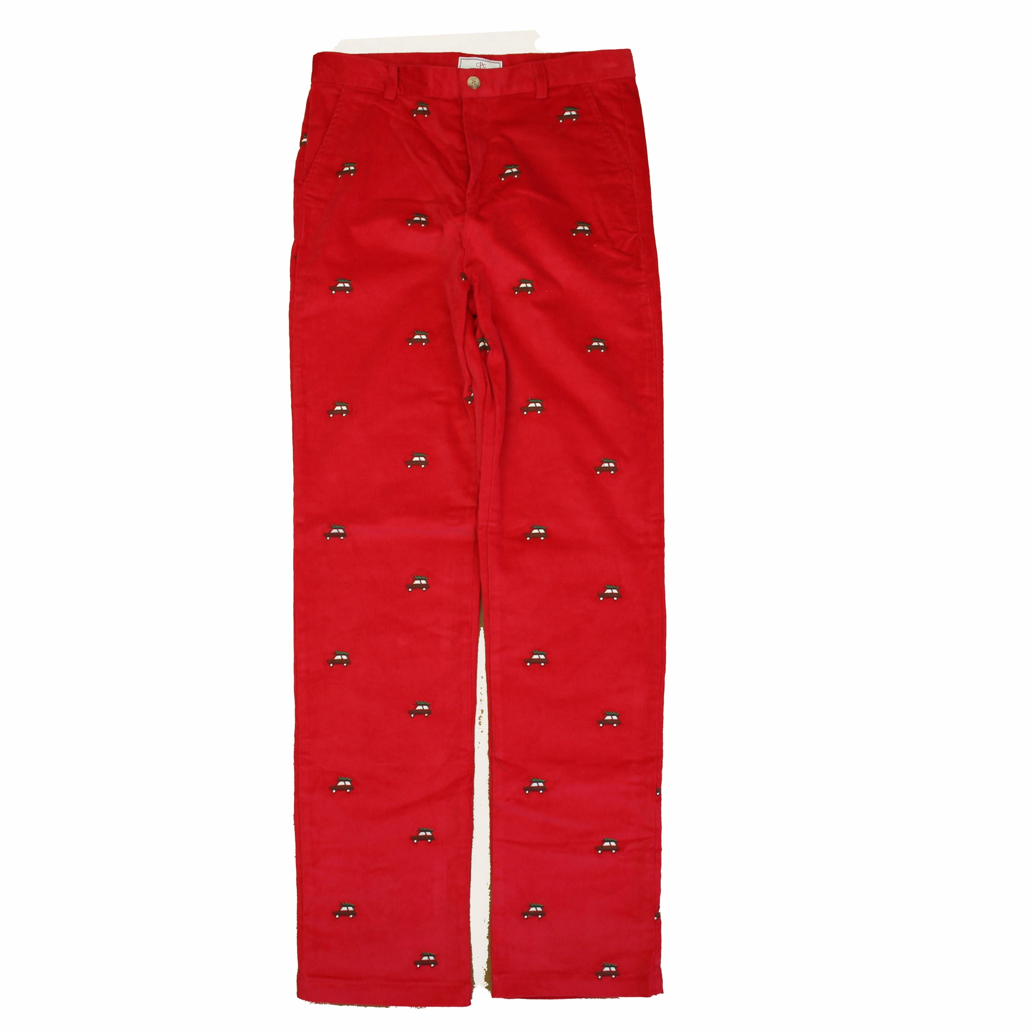 Metallic accents Smart Layering Classic Prep Boys Crimson w/ Woody Embroidery Corduroy Pants
