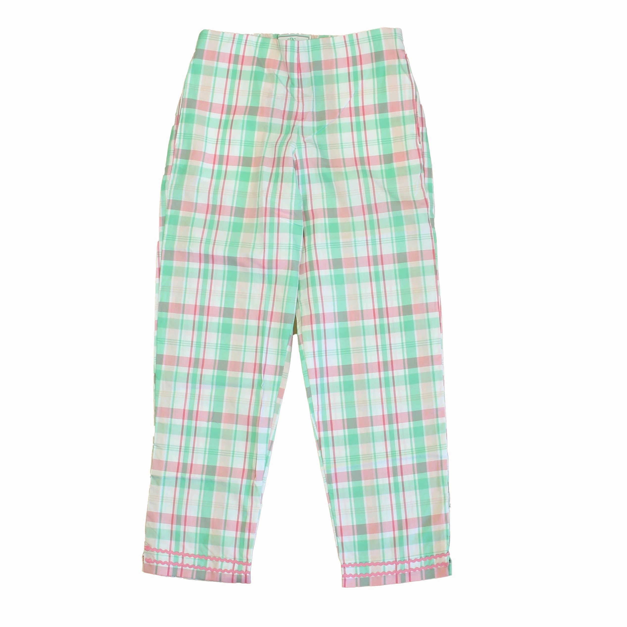 Classic Prep Girls Pink & Green Pants Casual Layering Tear Resistant Fabric