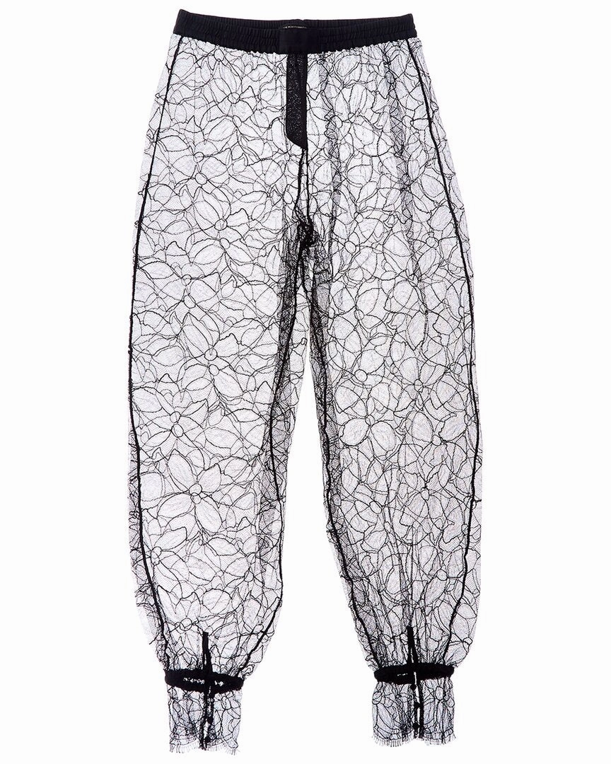 Kiki de Montparnasse Lace Silk-Trim Track Pant Odor Control Treatment FourWay Stretch