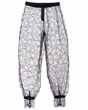 QuickDry Lining Kiki de Montparnasse Lace Silk-Trim Track Pant
