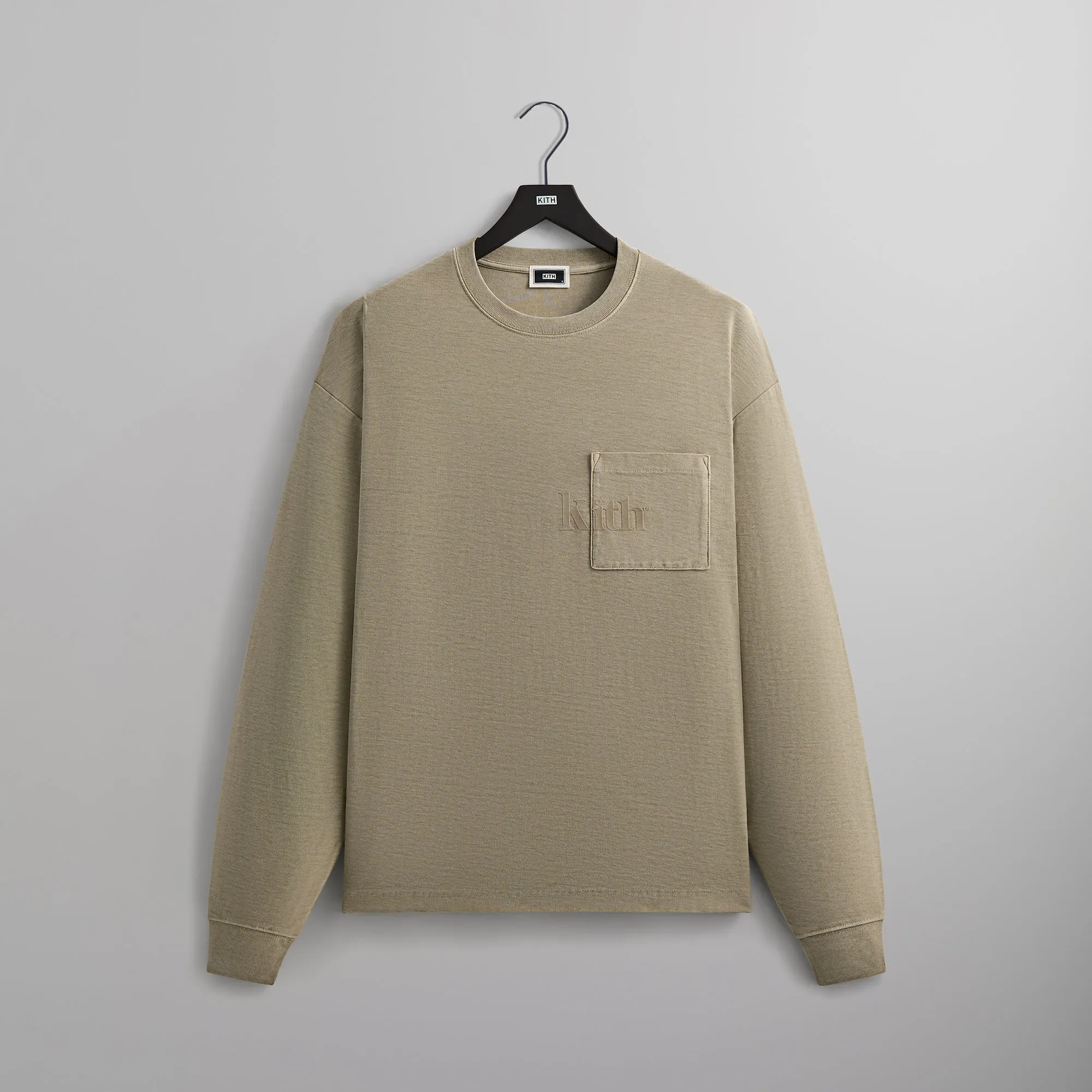 Kith Long Sleeve Quinn Tee - Plaster Soft Touch