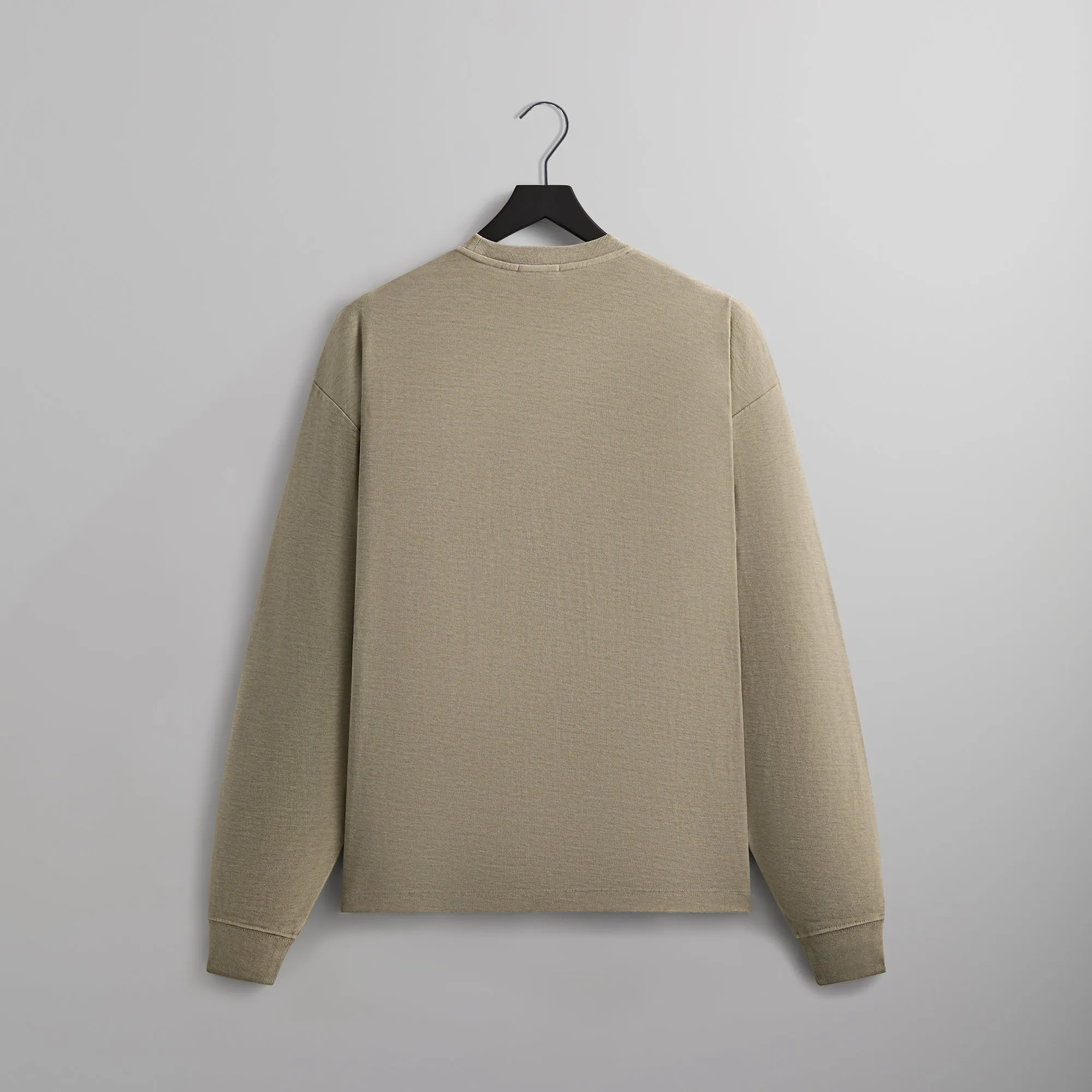 Kith Long Sleeve Quinn Tee - Plaster Double Stitched Seams