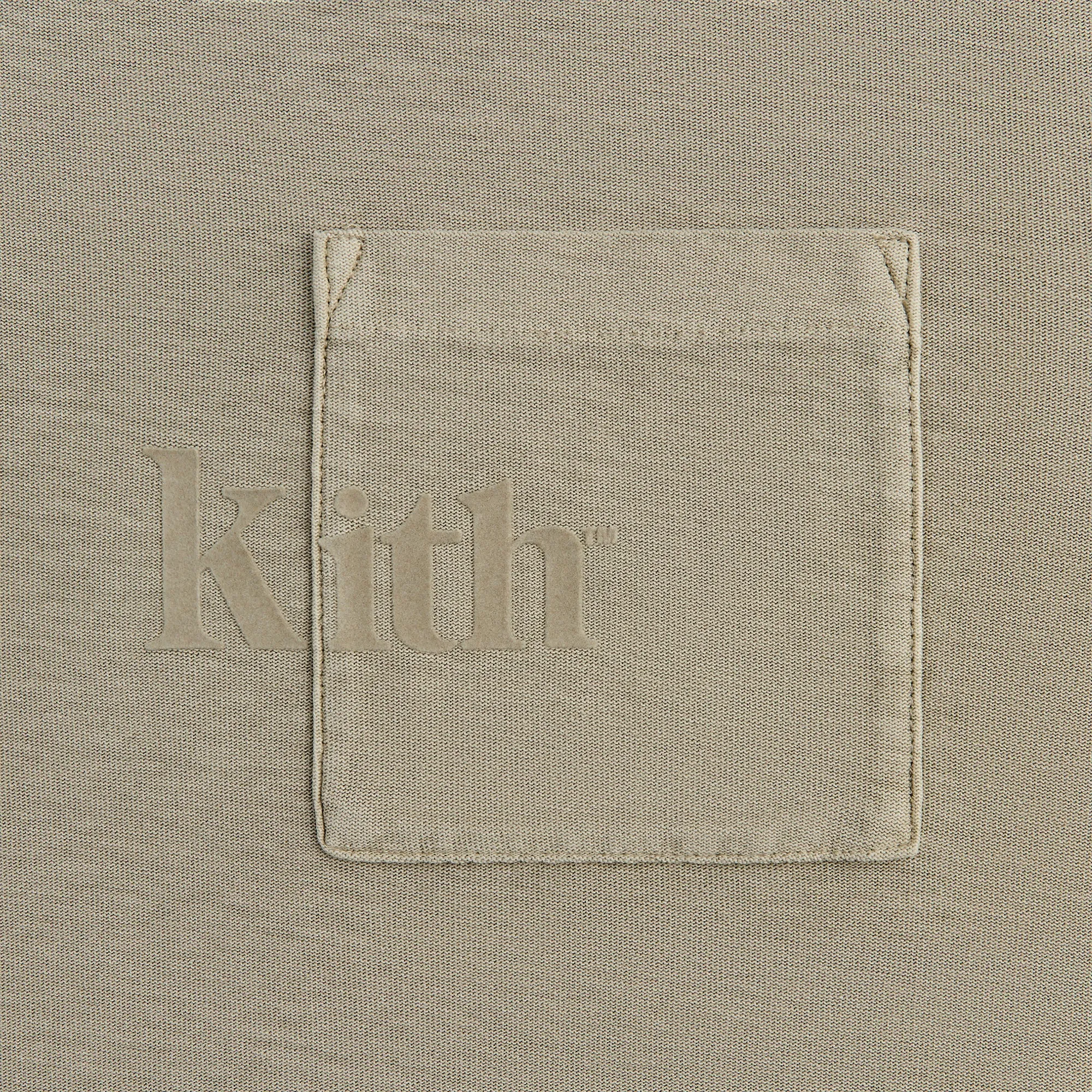 Basic Layering Organic Cotton Construction Kith Long Sleeve Quinn Tee - Plaster