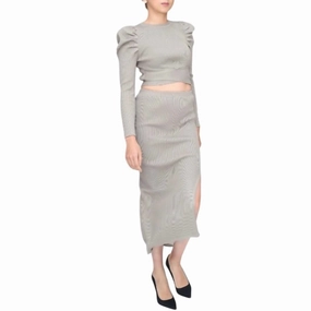 Classy Skirt Set In Olive Green Seamless construction