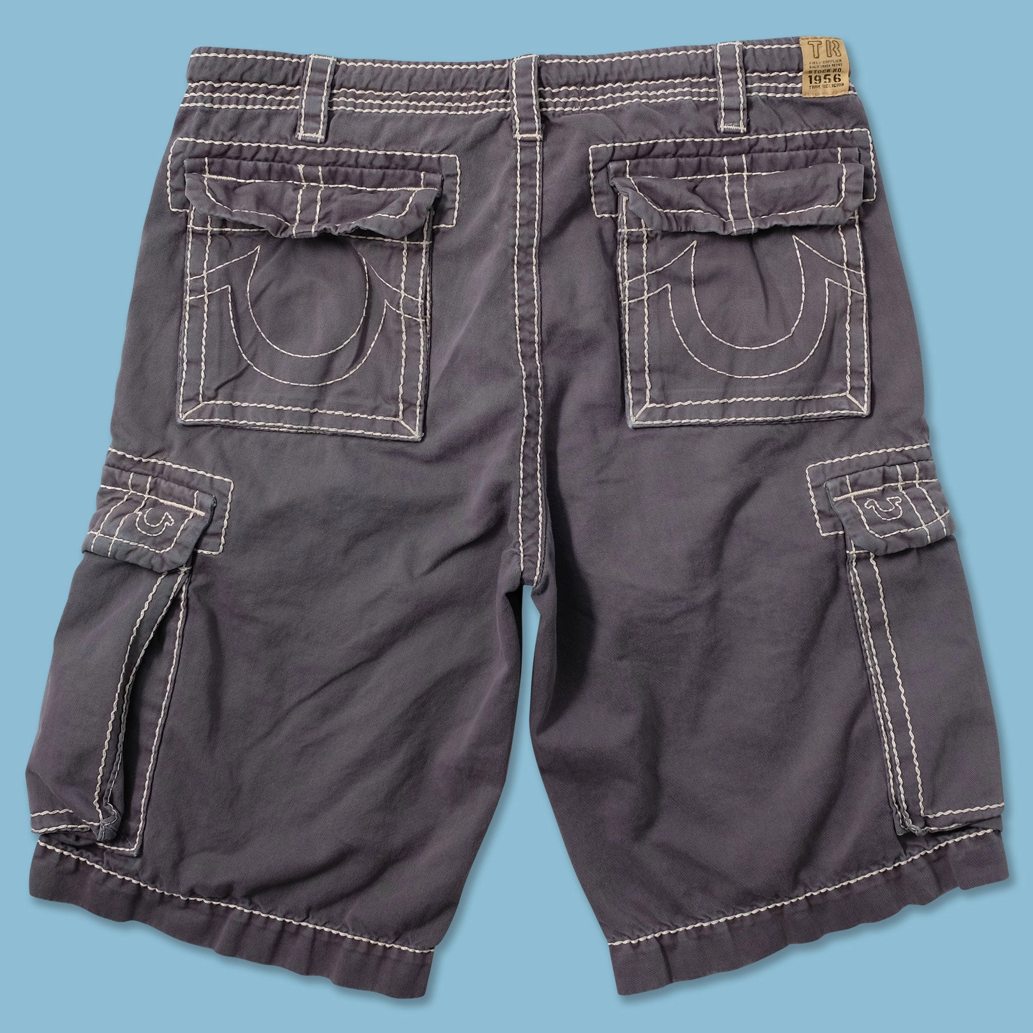Anti Pilling Treatment LightweightInsulation Y2K True Religion Cargo Shorts W34