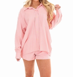 Odor Resistant Treatment Closer Than Ever Stripe Two Piece Set In Pink Drink