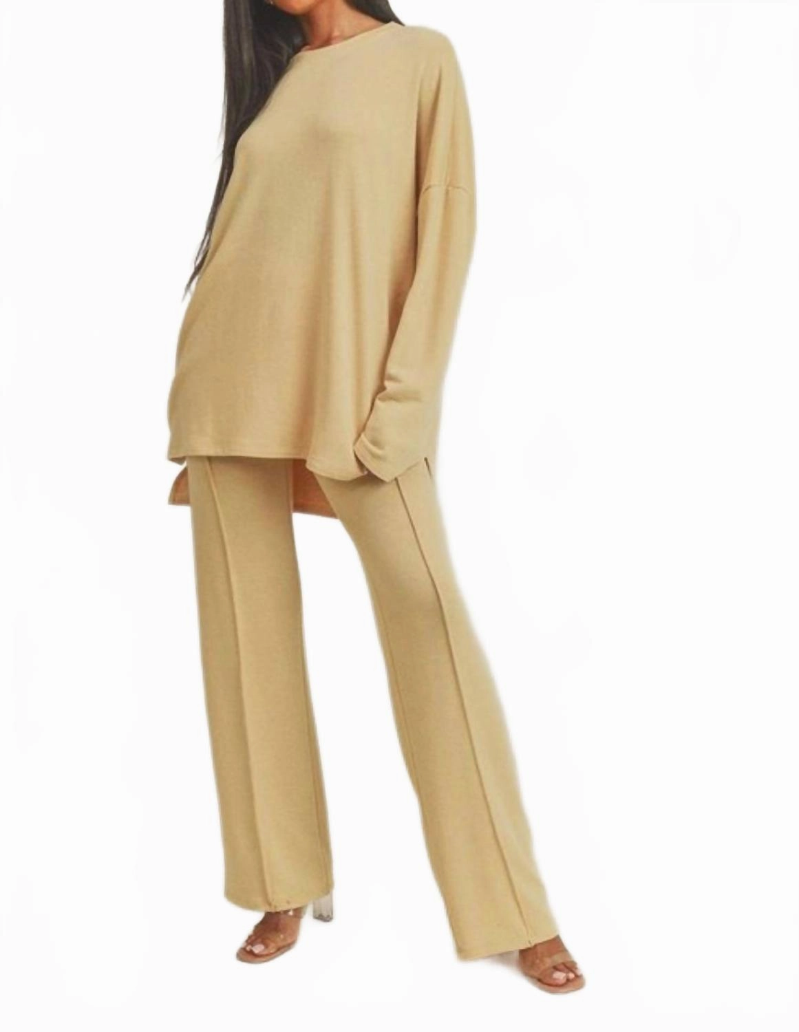 Cocktail Lounge Set In Mustard NonIrritating Seam Construction NoRoll Waistband Design
