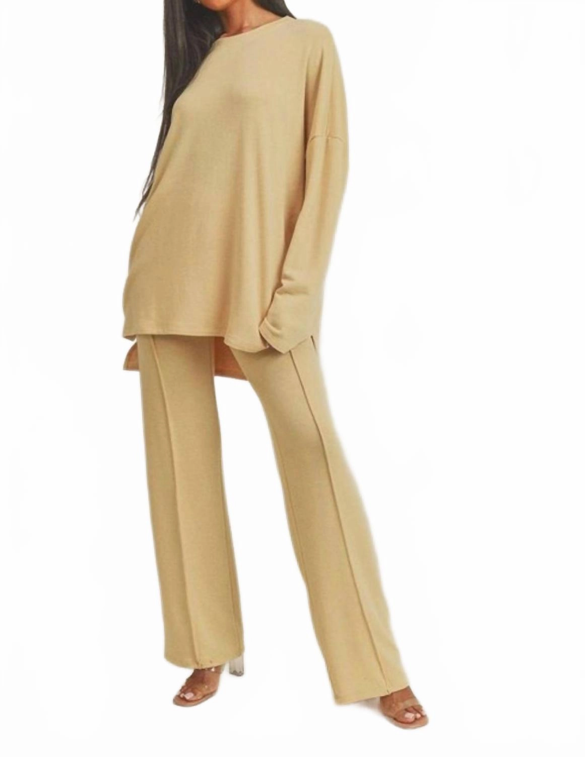 Cocktail Lounge Set In Mustard Non Irritating Seams Plush Brushed Interior