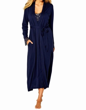Coco Long Robe In Deep Sea StainResistant Coating