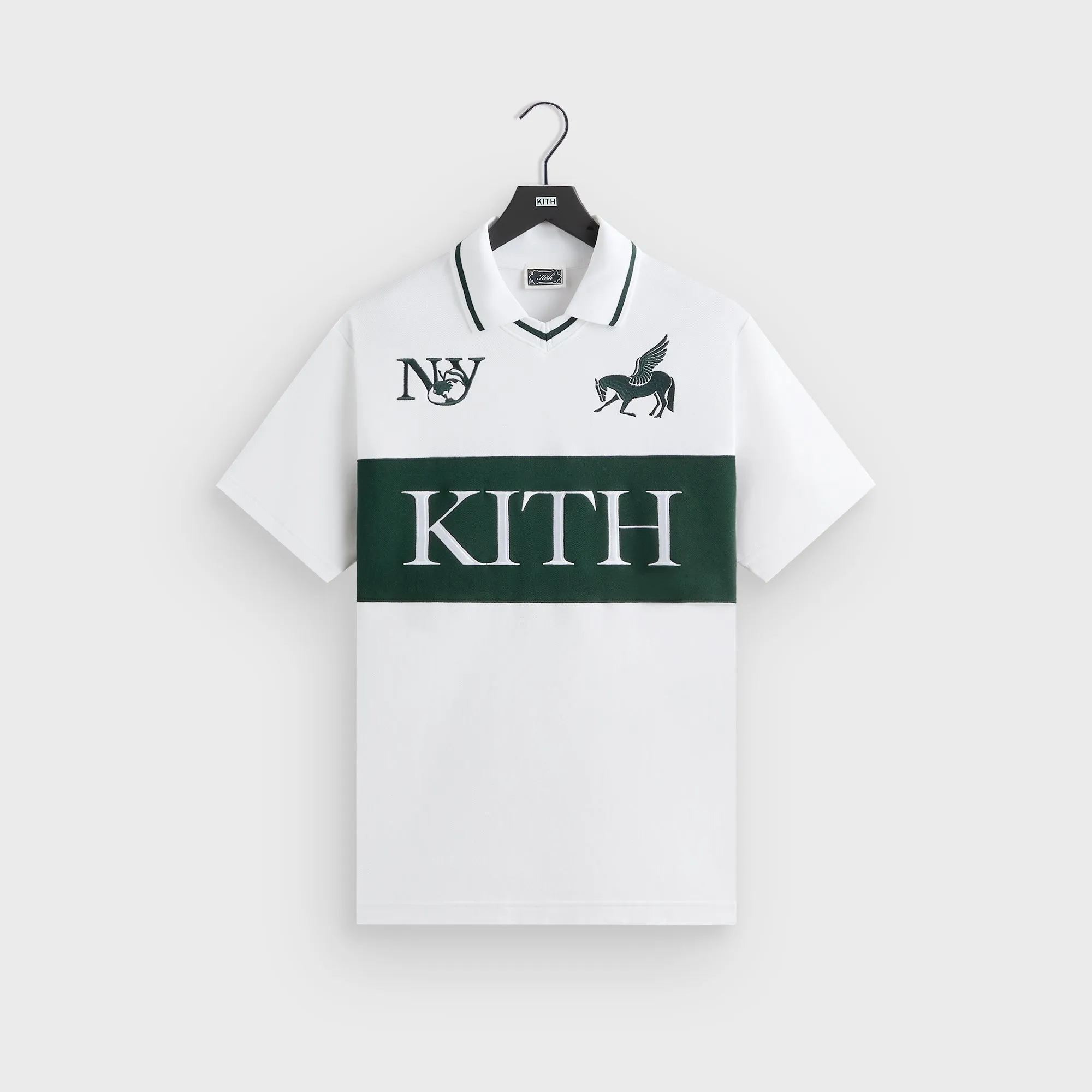 Polo Collar Urban Style Kith Pique Short Sleeve Tap In Soccer Polo - White