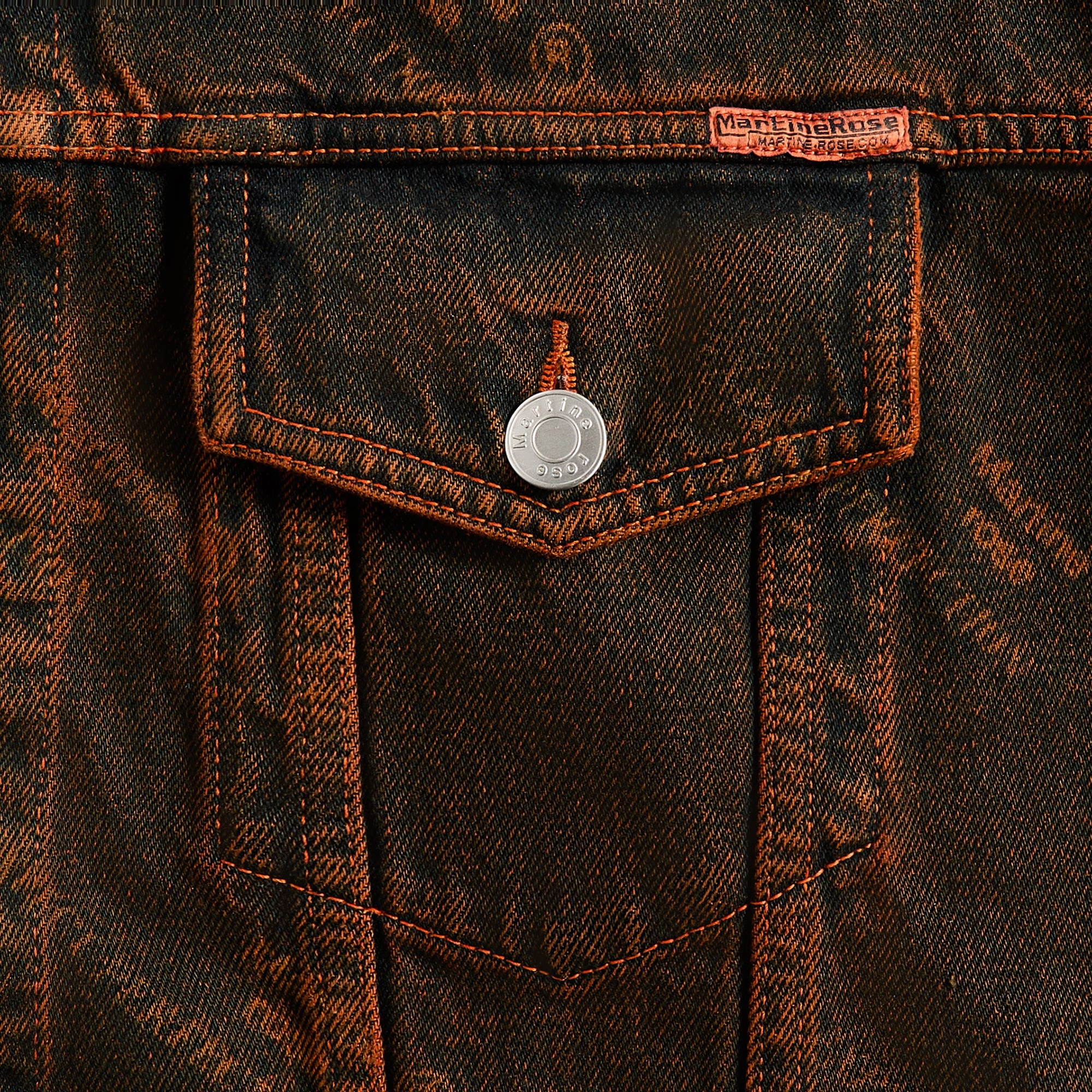 QuickAccessPockets Ventilated Back Martine Rose Oversized Denim Jacket - Orange Laser