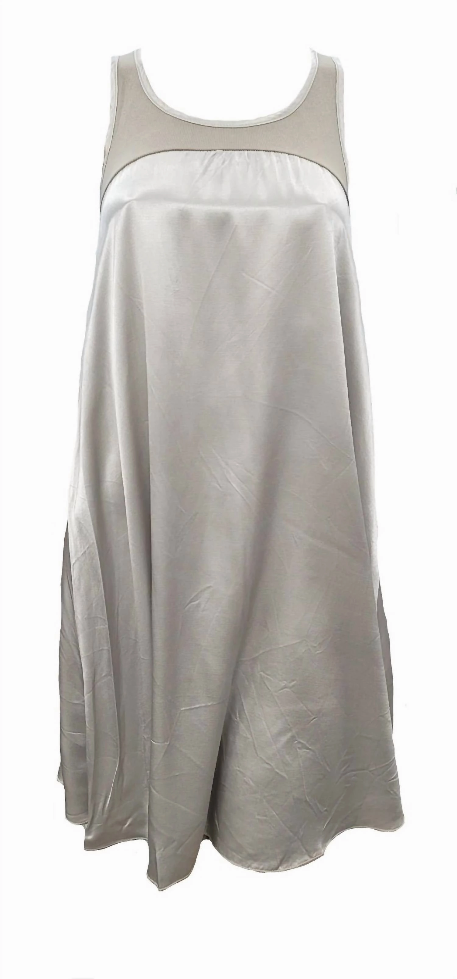Split hem Oversized Hoodie Design Lindsay Satin And Rib Nightgown In Clay